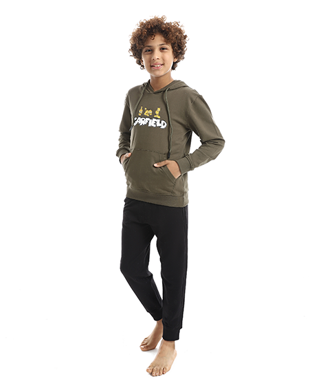 Boys' "Garfield" Graphic Hoodie & Joggers Autumn Set