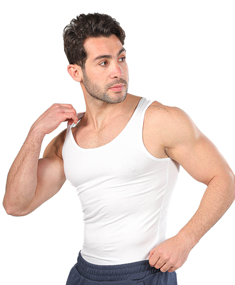 Lycra Sleeveless Undershirt For Men - White