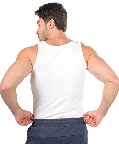 Lycra Sleeveless Undershirt For Men - White