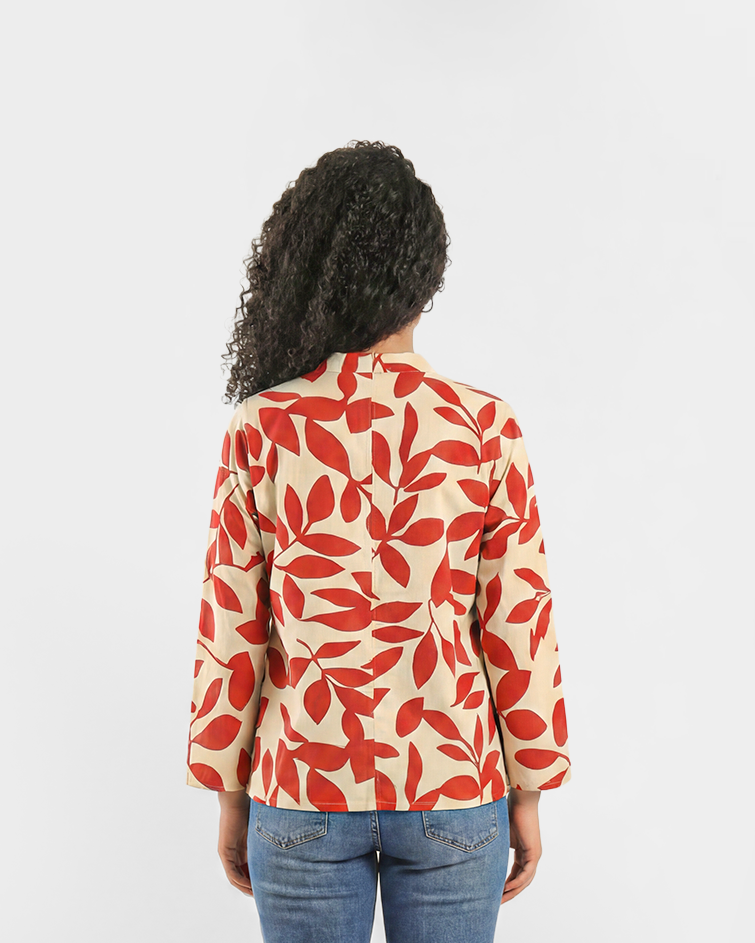 Women Printed Open-Front Kimono Jacket