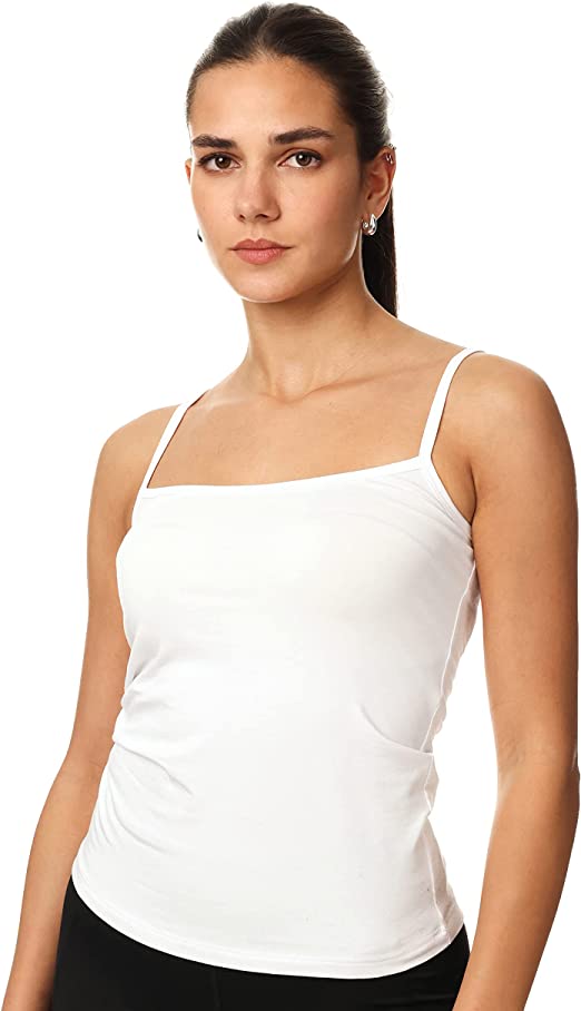 Stylish White Spaghetti Strap Tank Top for Women | Cottonil UAE