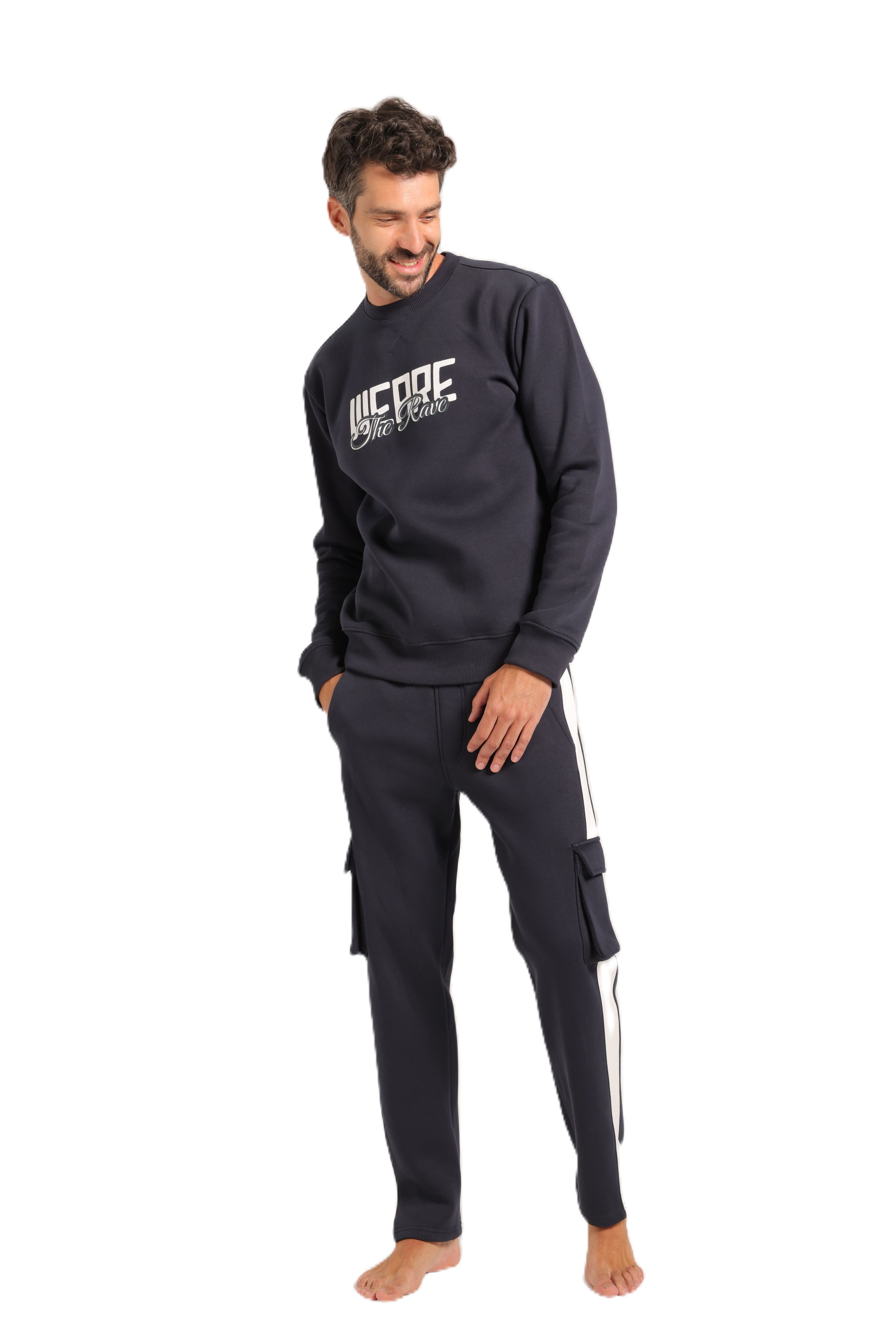 Men’s Navy Blue Sweatshirt & Jogger Set