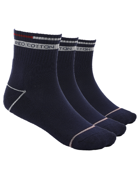 Men's Comfortable Mid-Calf Socks 3Pcs -Navy