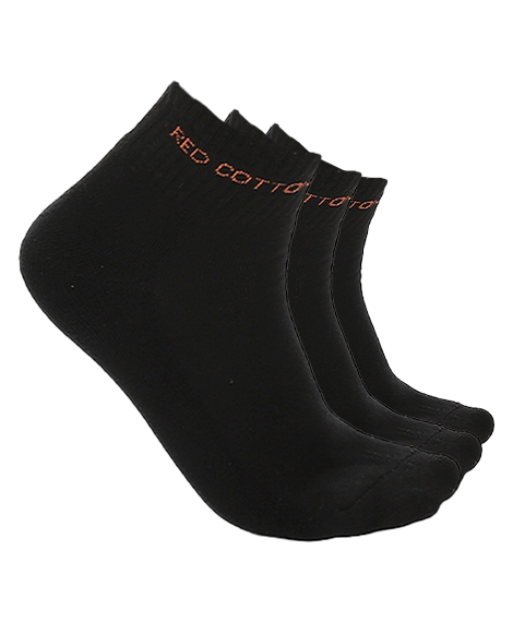 Men Socket Socks 3Pcs- Black