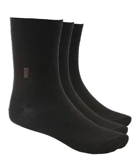 Men's Classic Bamboo Socks 3Pcs - Black