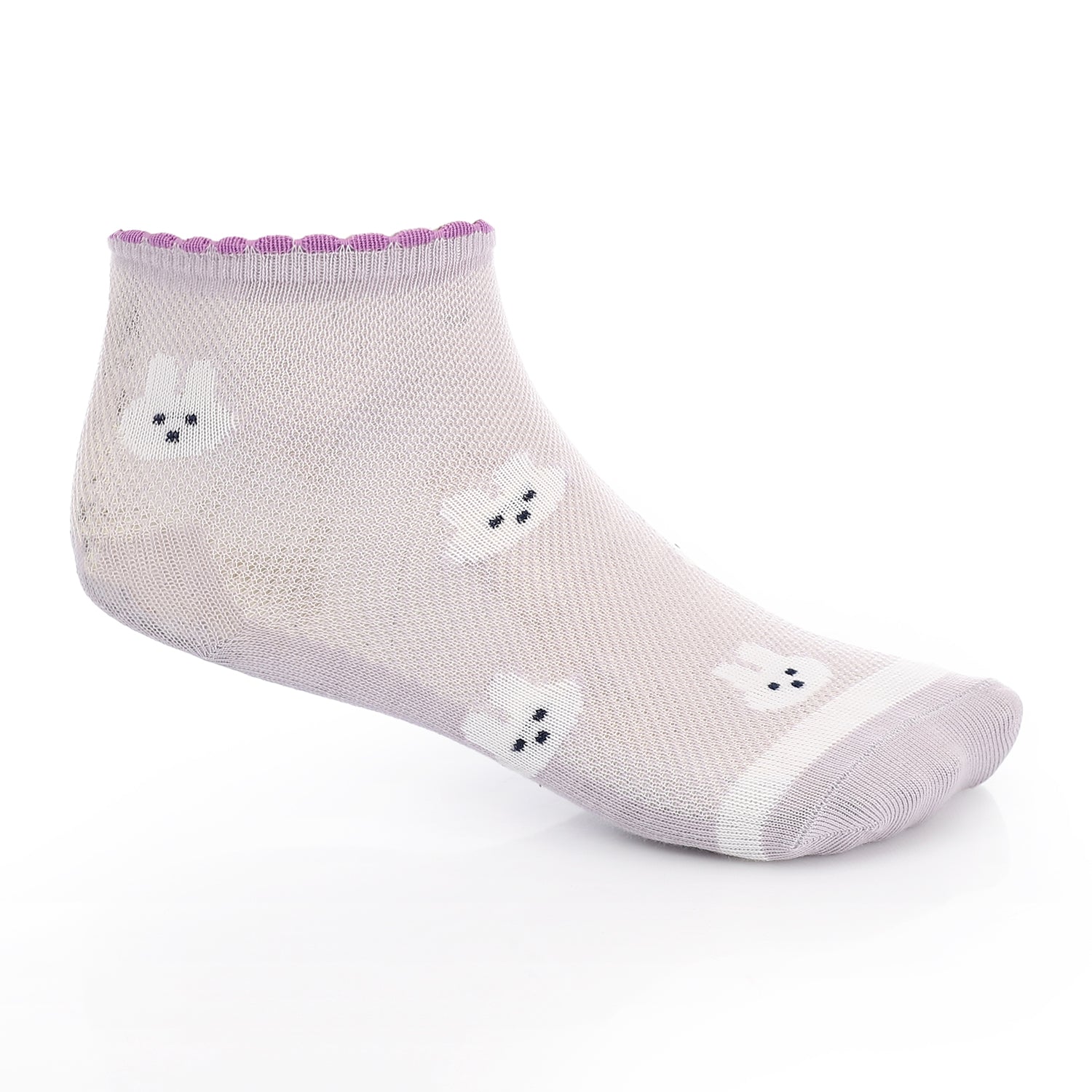 Girl's No Show Socks - Purple