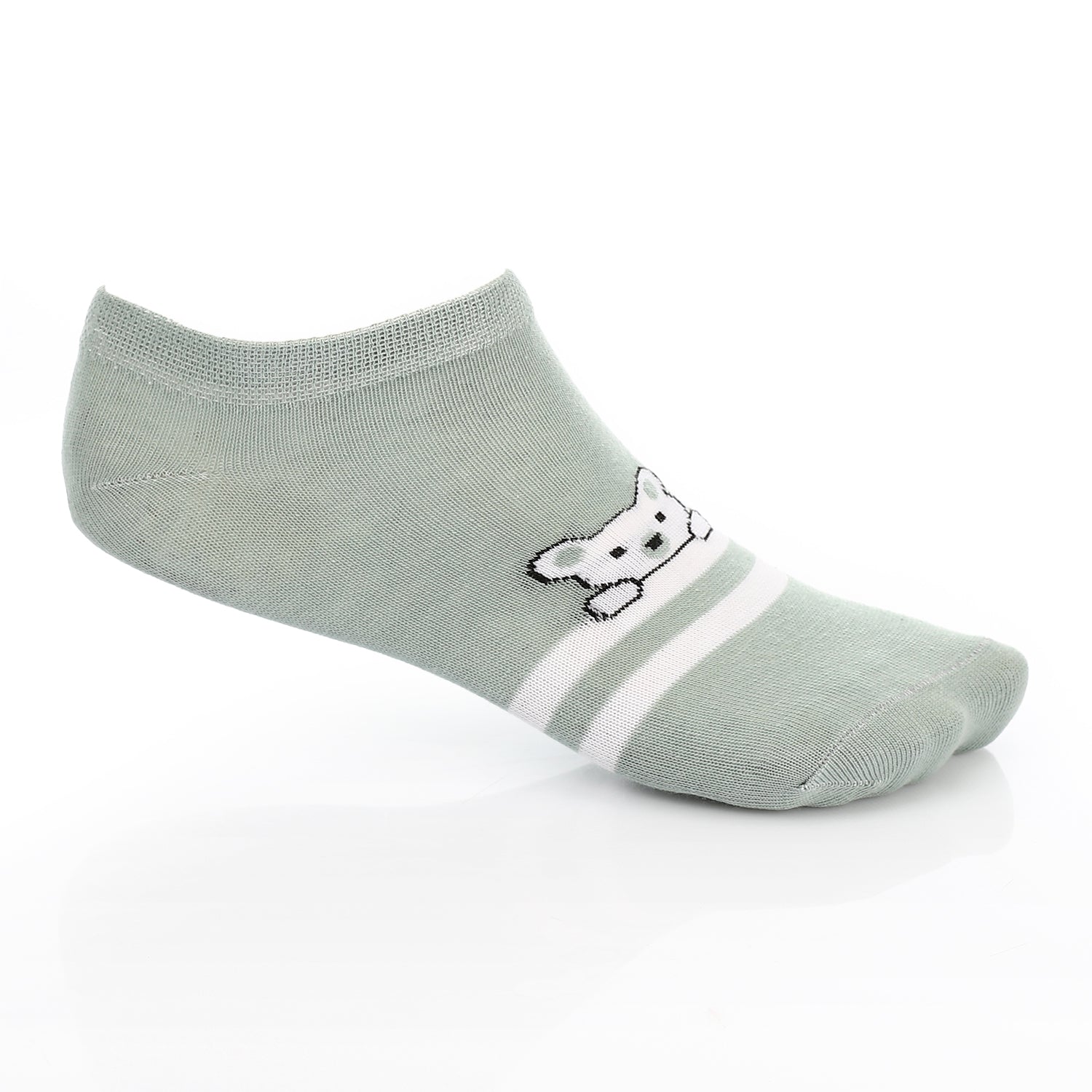 Womens No Show Socks With Drawings - Mint