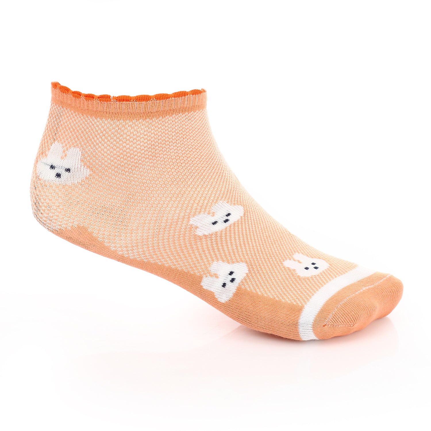 Girl's No Show Socks - Orange