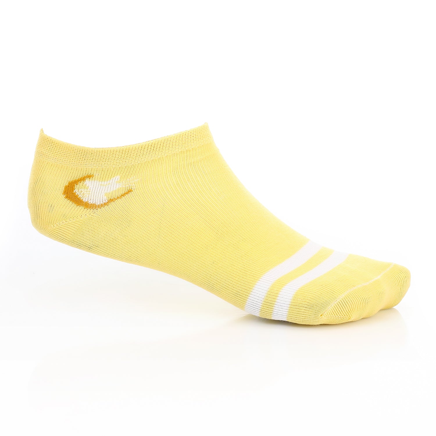 Women's No Show Socks With Drawings - Yellow