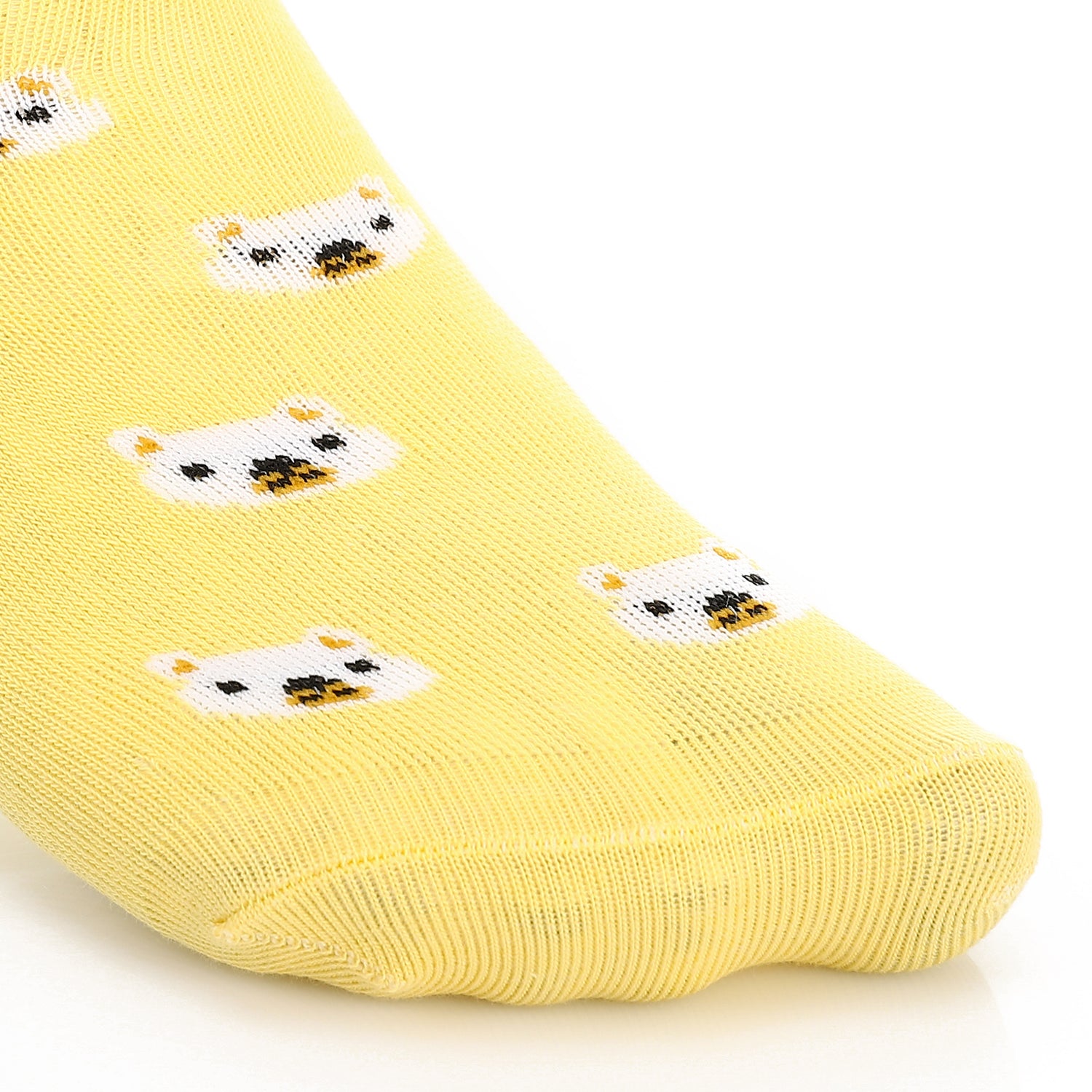 Women Socket Socks with Printed - Yellow