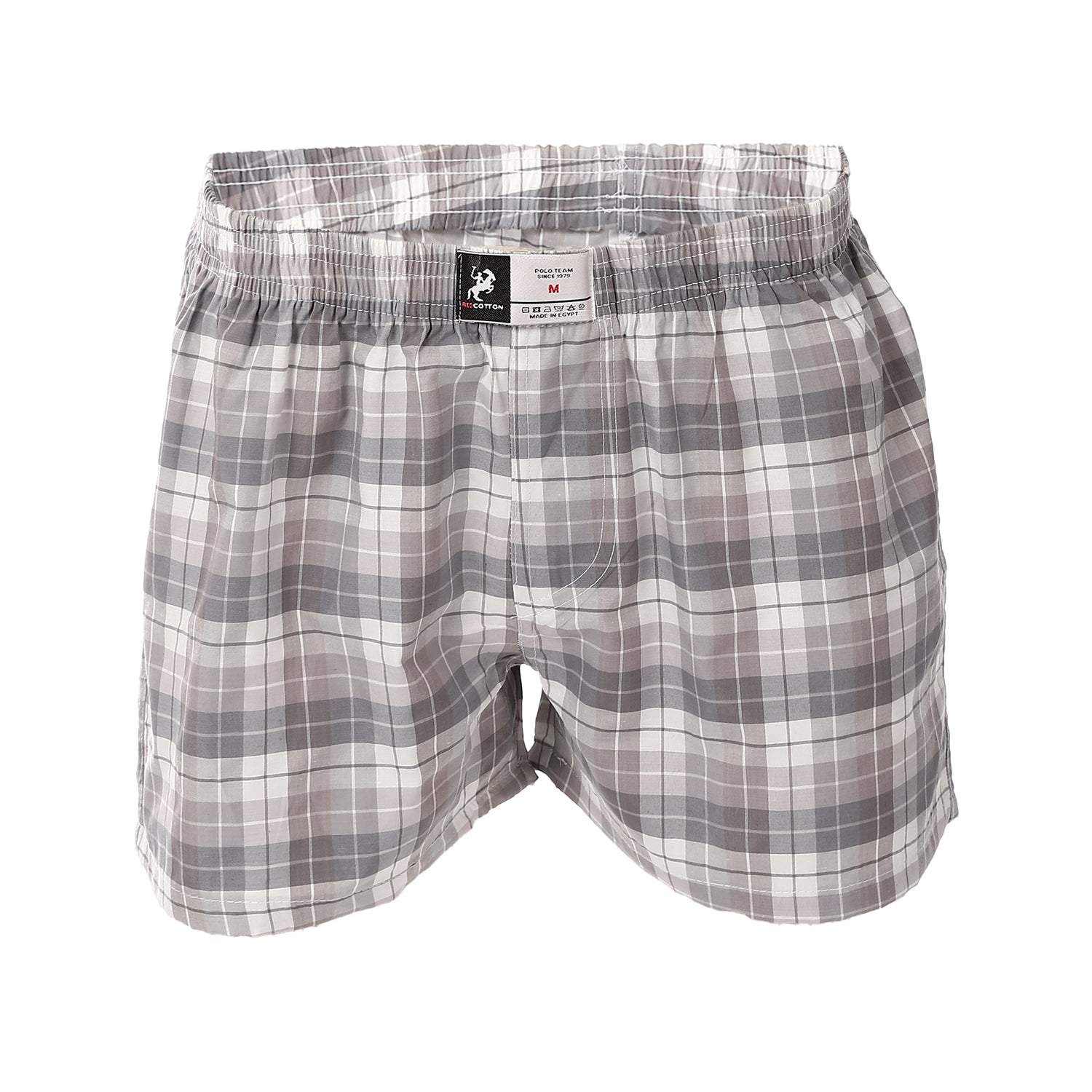 Men's Plaid Boxer, Stylish Dark Grey Comfy Made Cotton