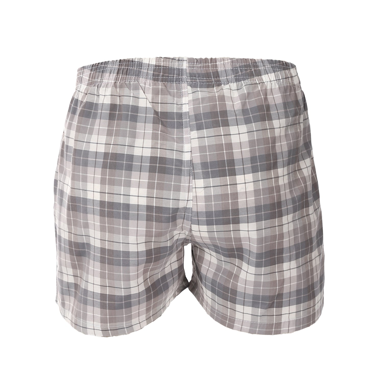 Men's Plaid Boxer, Stylish Dark Grey Comfy Made Cotton