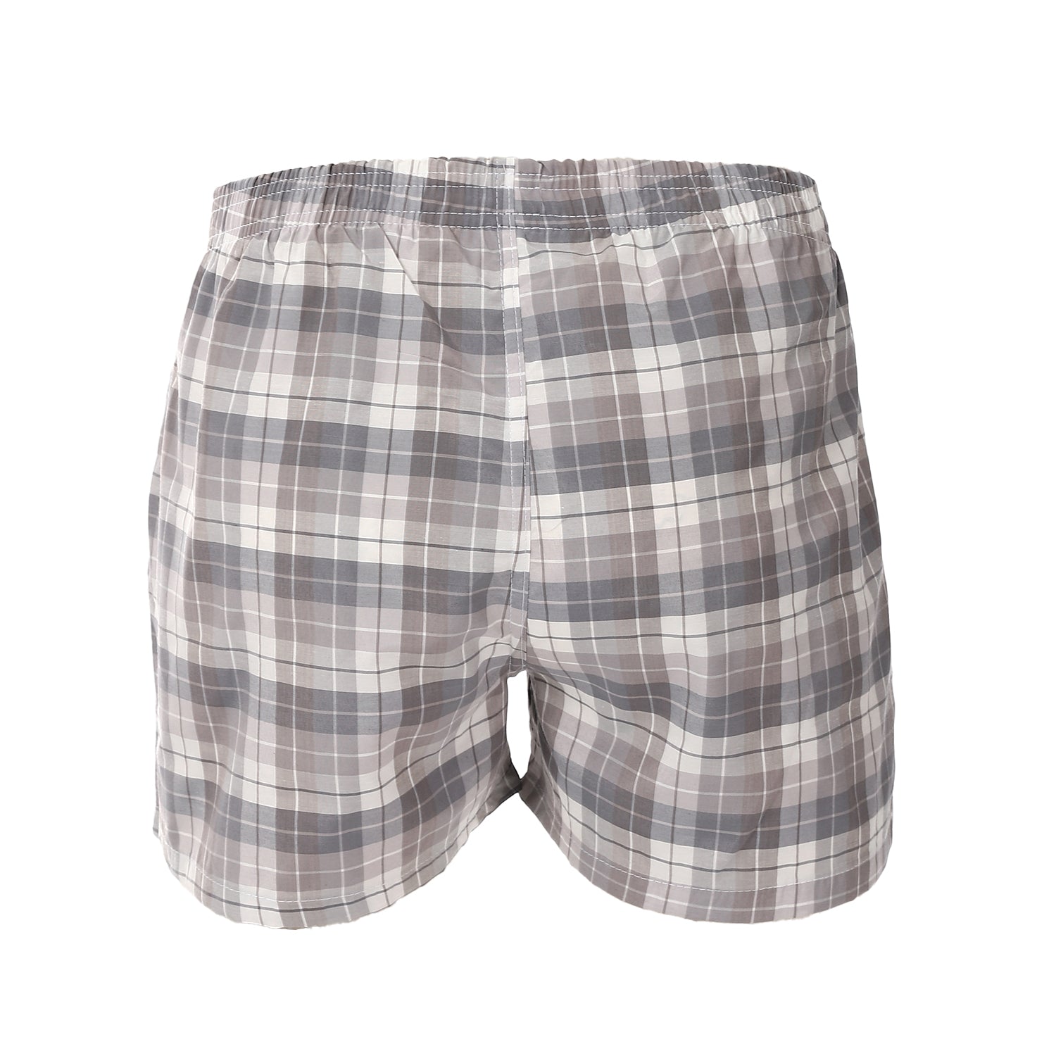 Mens Plaid Boxer, Stylish Dark Grey Comfy Made Cotton