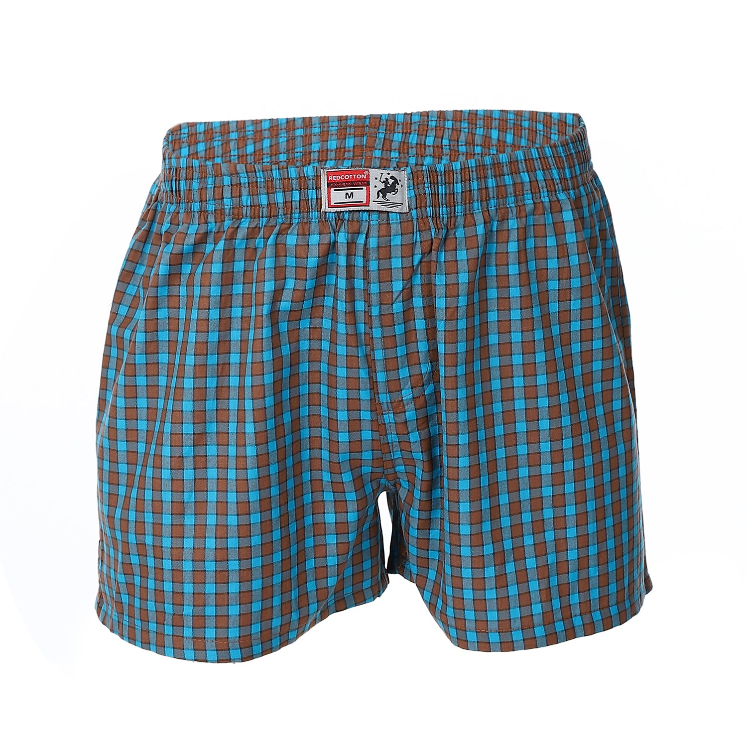 Men's Plaid Boxer, Stylish Brown Comfy Made Cotton- Brown