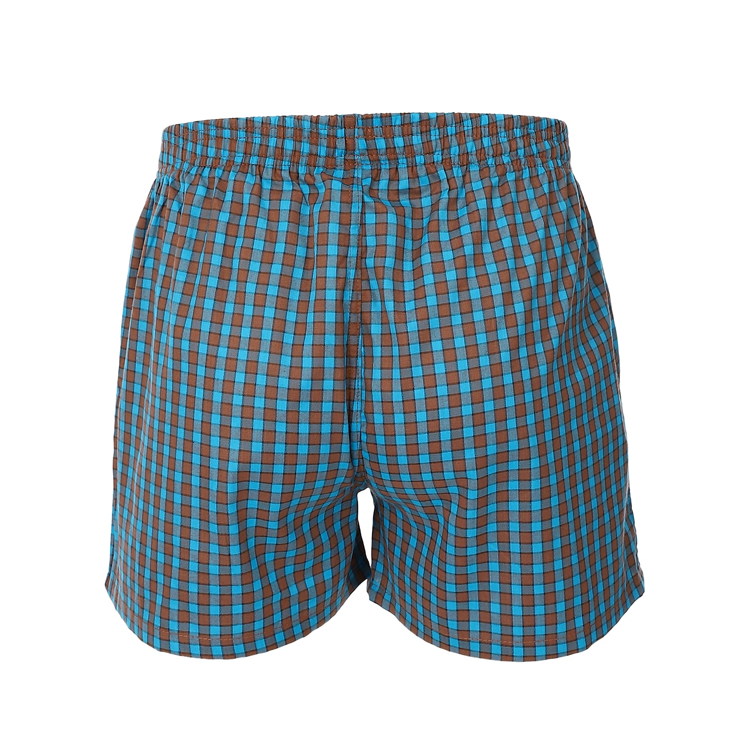 Men's Plaid Boxer, Stylish Brown Comfy Made Cotton- Brown