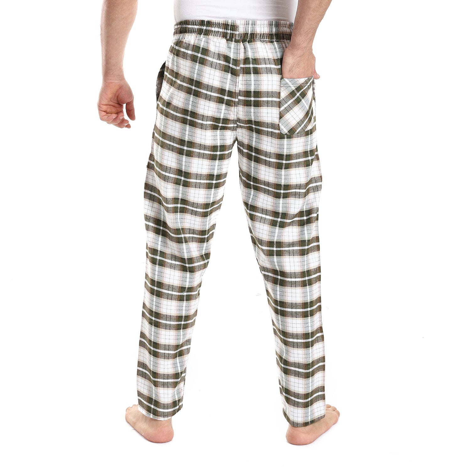 Men's Winter Check Pants - Beige