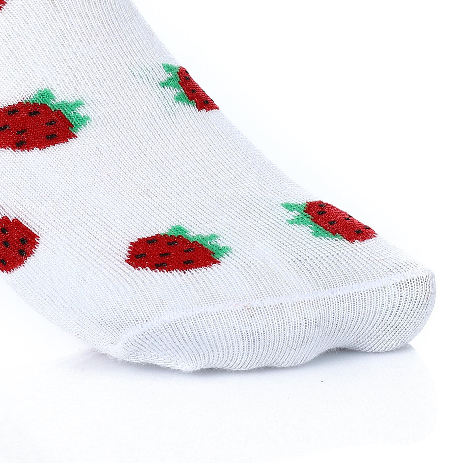 Women Socket Socks with Printed - White