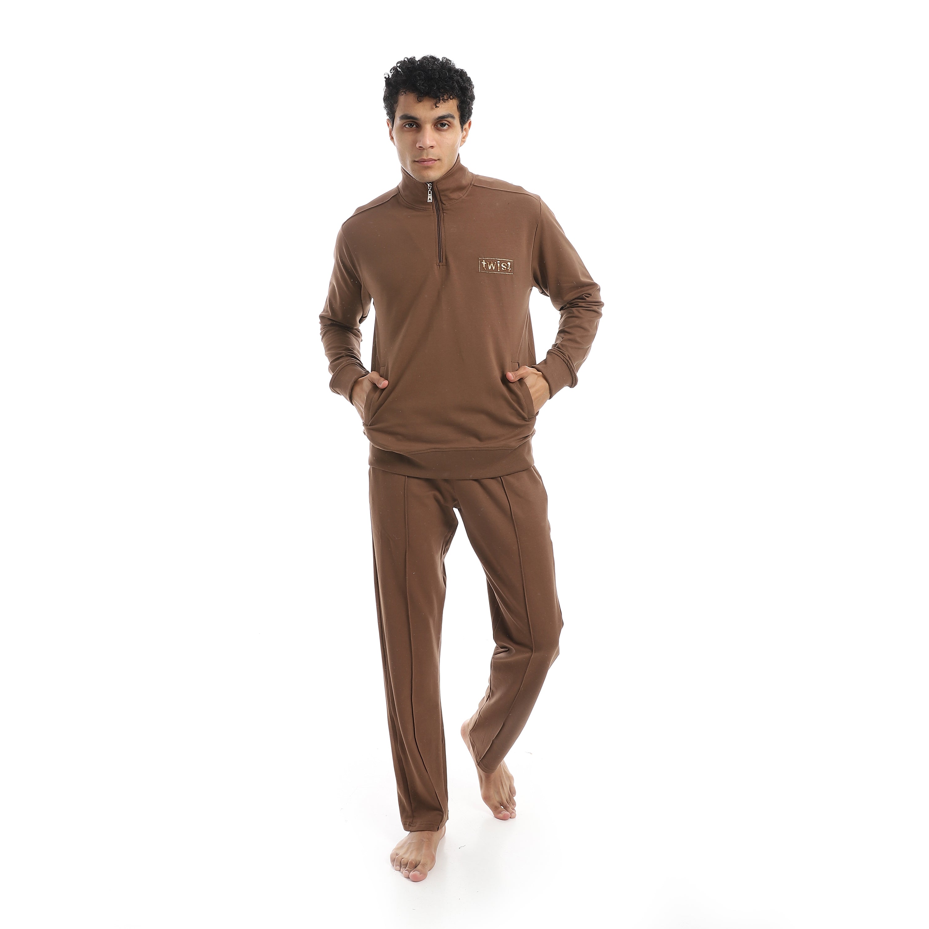 Men’s Comfortable Sleepwear Set - Red cotton