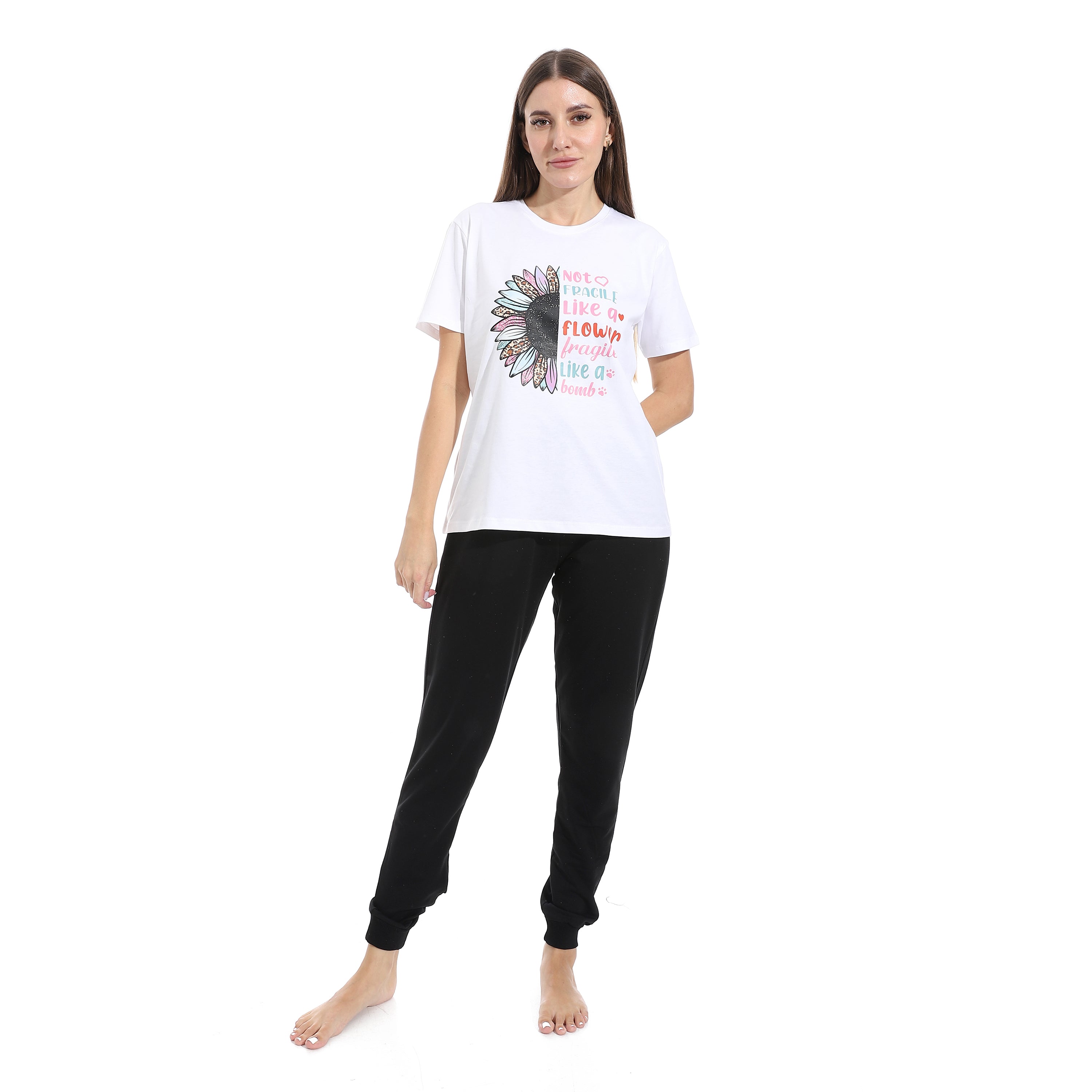 Soft Cotton Women's Activewear Set - Off White