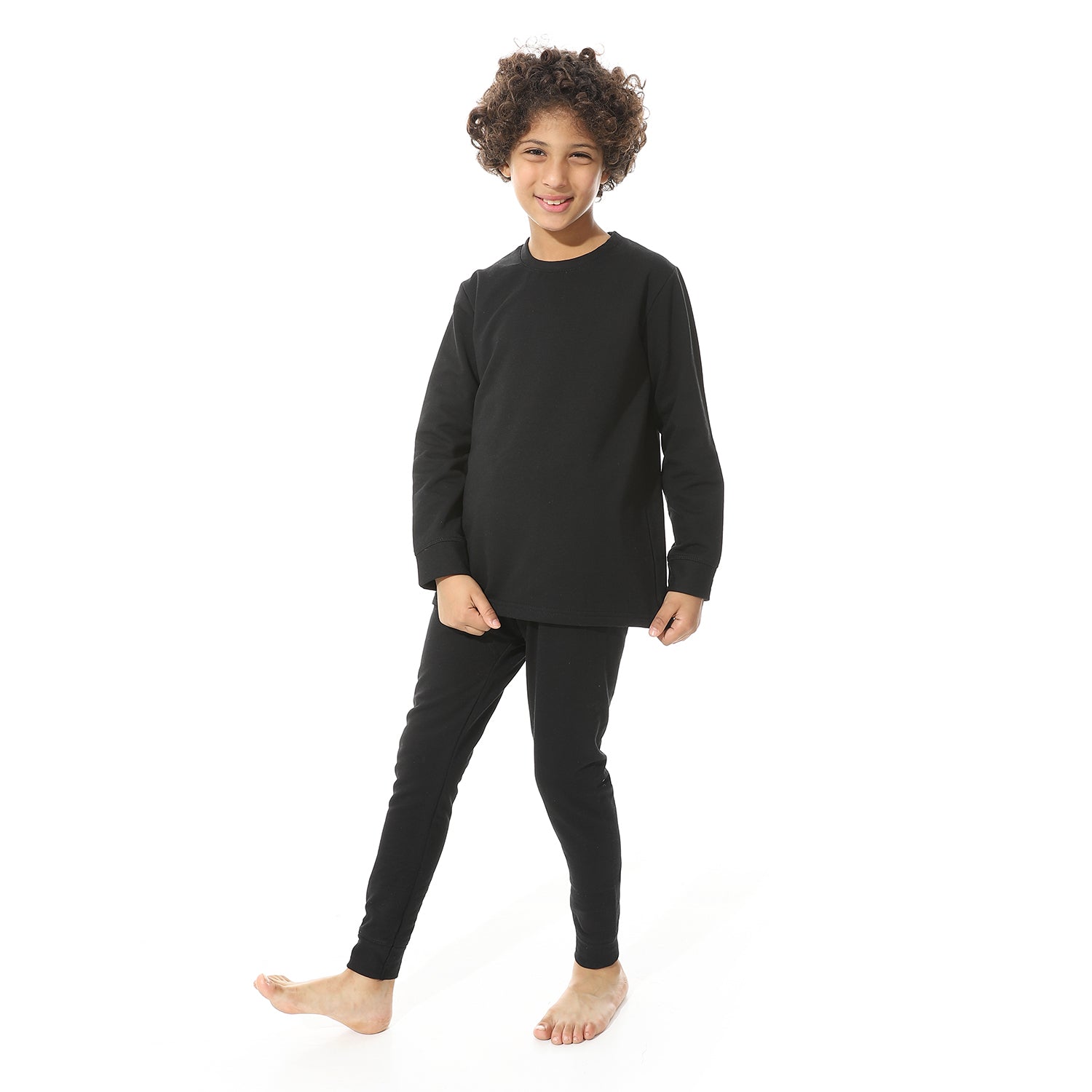 Cozy and Comfortable Thermal Set for Boys Padded Inside - Black