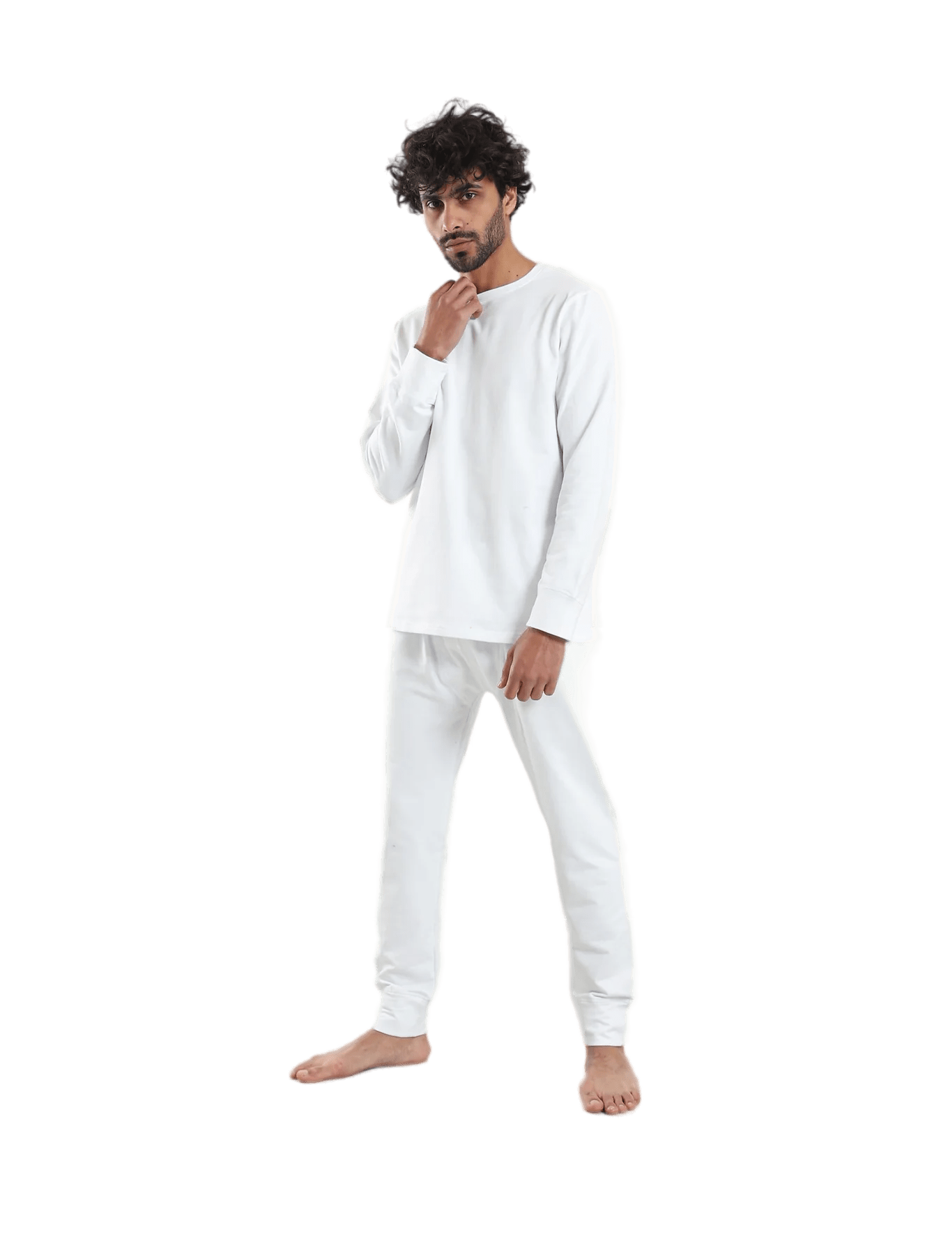 White Padded Thermal Set for Men
