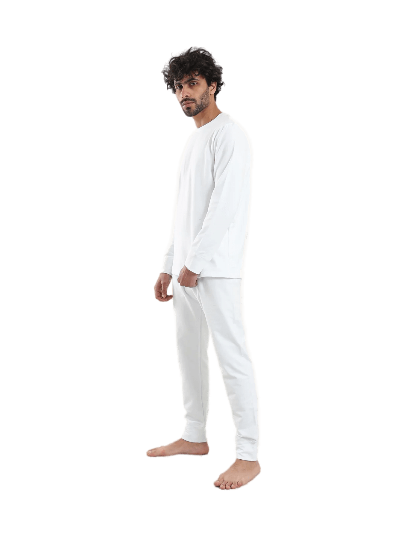 White Padded Thermal Set for Men
