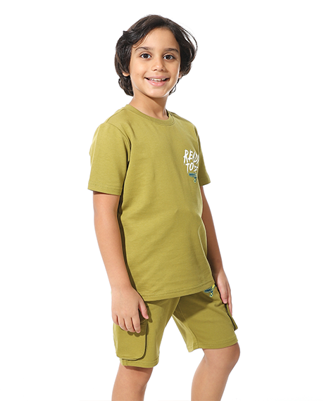 Printed Cargo Shorts Set for Boys – Summer Melton Vibes