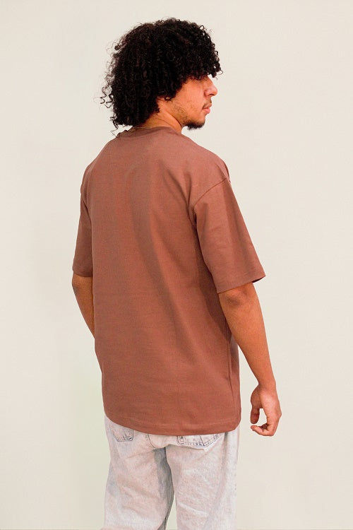 Mens Cotton oversized T-Shirt - Cafe