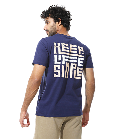 Men's Cotton Regular Fit T-Shirt- Navy