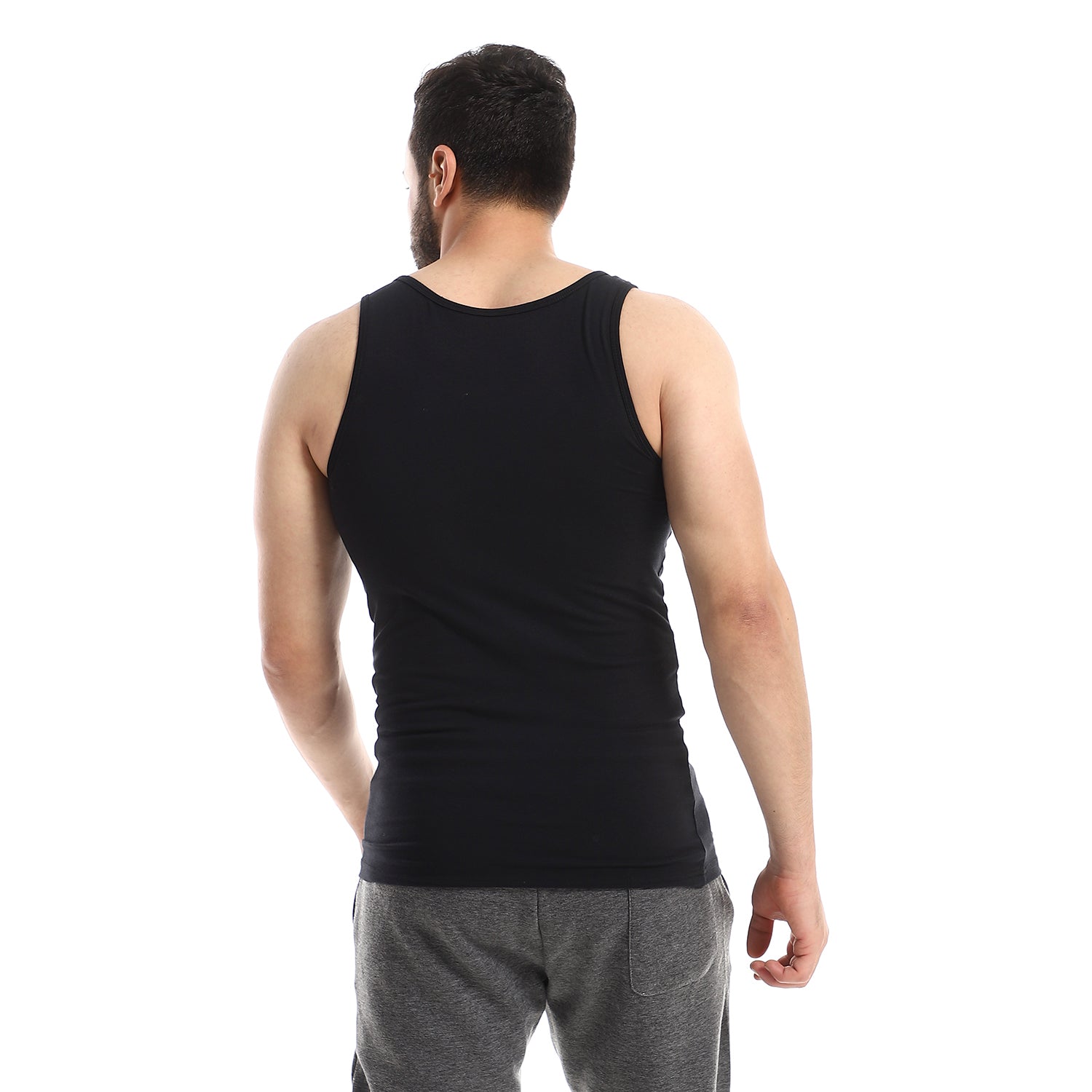 Lycra Sleeveless Undershirt For Men - Black