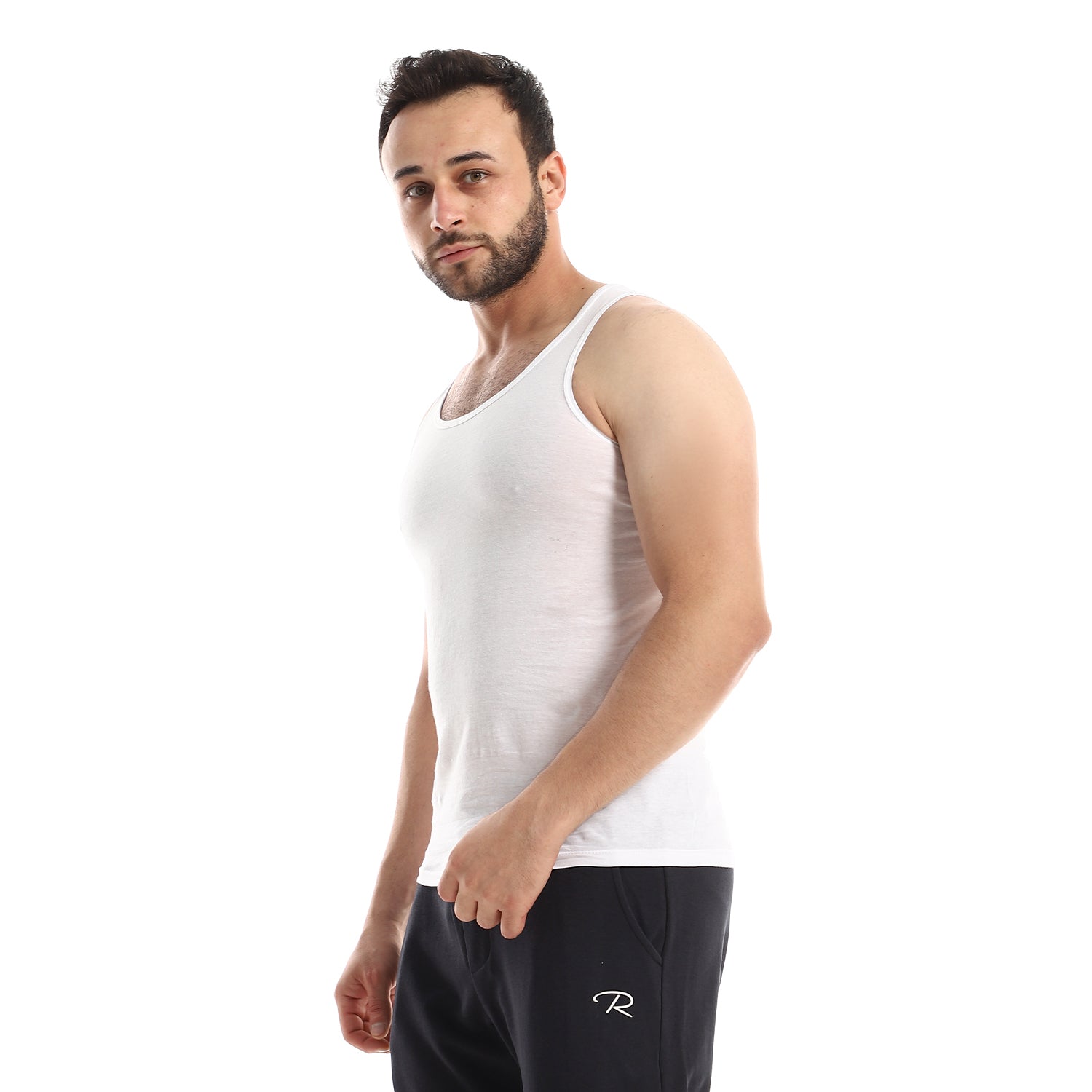 Lycra Sleeveless Undershirt For Men - White