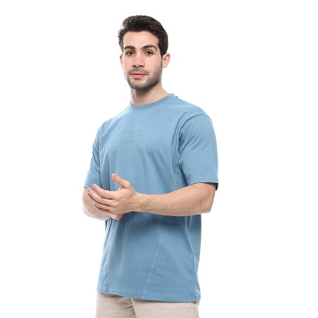 Men's Cotton T-Shirt - Casual and Comfortable - Denim Blue