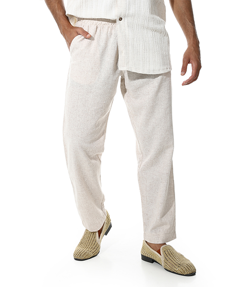 Men's Beige Linen Pants – Casual Summer Style