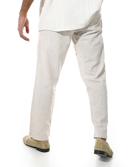 Men's Beige Linen Pants – Casual Summer Style