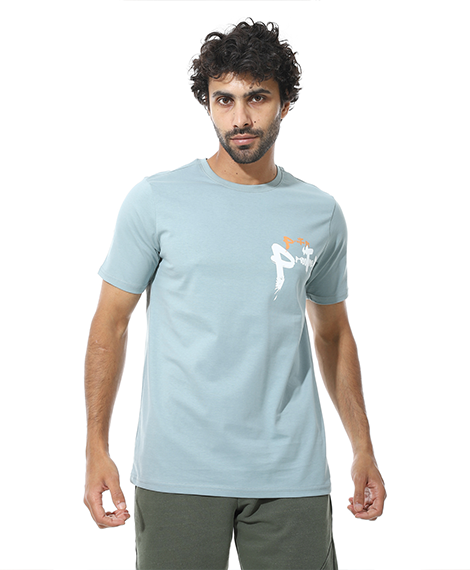 Men's Regular Fit Mint T-Shirt with Printed