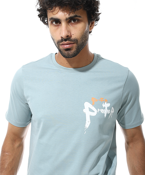 Men's Regular Fit Mint T-Shirt with Printed