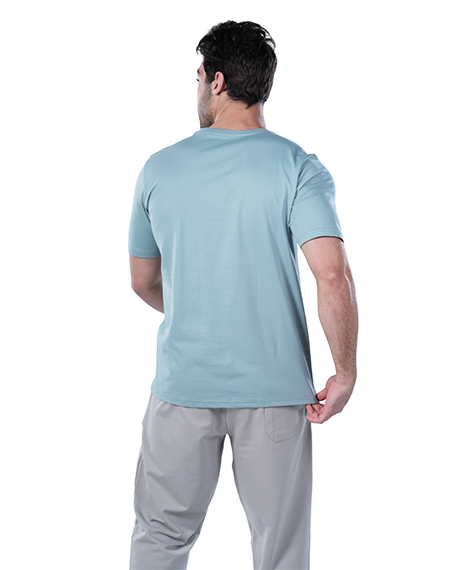 Men's Regular Fit Mint Cotton T-Shirt with Printed Design