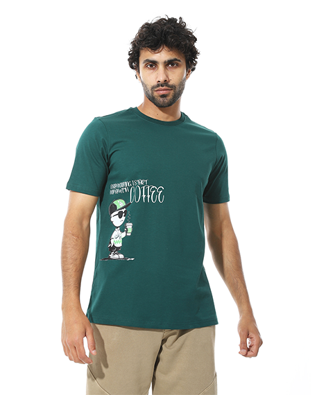 Men's Cotton Regular Fit T-Shirt- Green