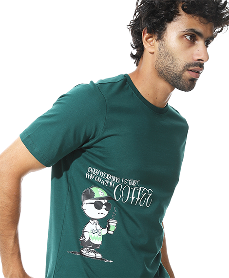 Men's Cotton Regular Fit T-Shirt- Green