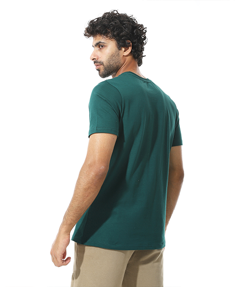 Men's Cotton Regular Fit T-Shirt- Green