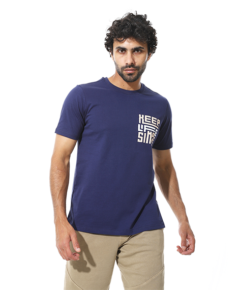 Men's Cotton Regular Fit T-Shirt- Navy