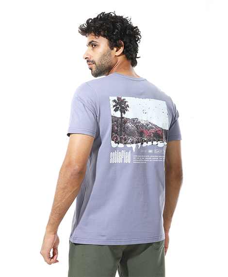Men's Regular Fit Denim T-Shirt with Printed