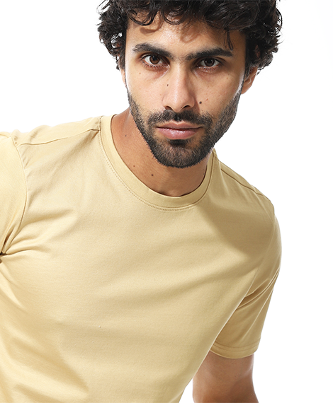 Men's Classic Crew Neck T-Shirt – Light Beige