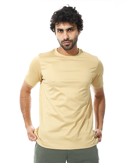 Men's Classic Crew Neck T-Shirt – Light Beige
