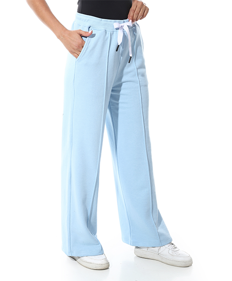 Women's Summer Wide Leg Trousers - Blue