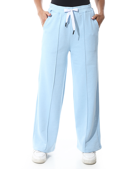 Women's Summer Wide Leg Trousers - Blue