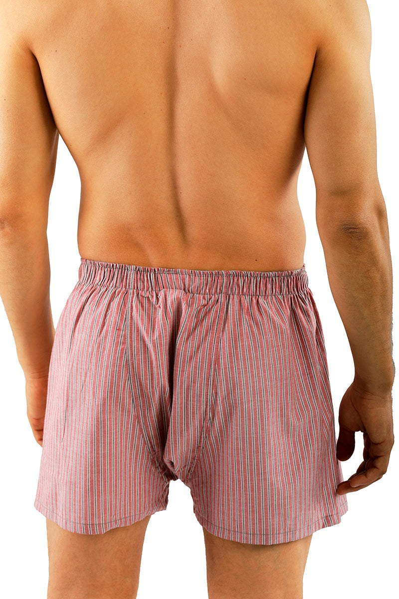 Men's Underwear Boxer Red & White - Soft Fabric