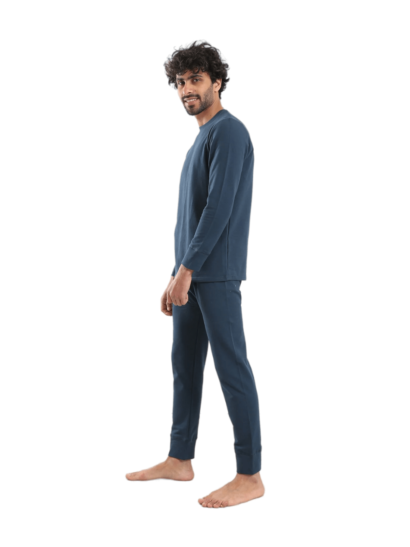 Cozy And Comfortable Thermal Set For Men Padded Inside - Navy Blue