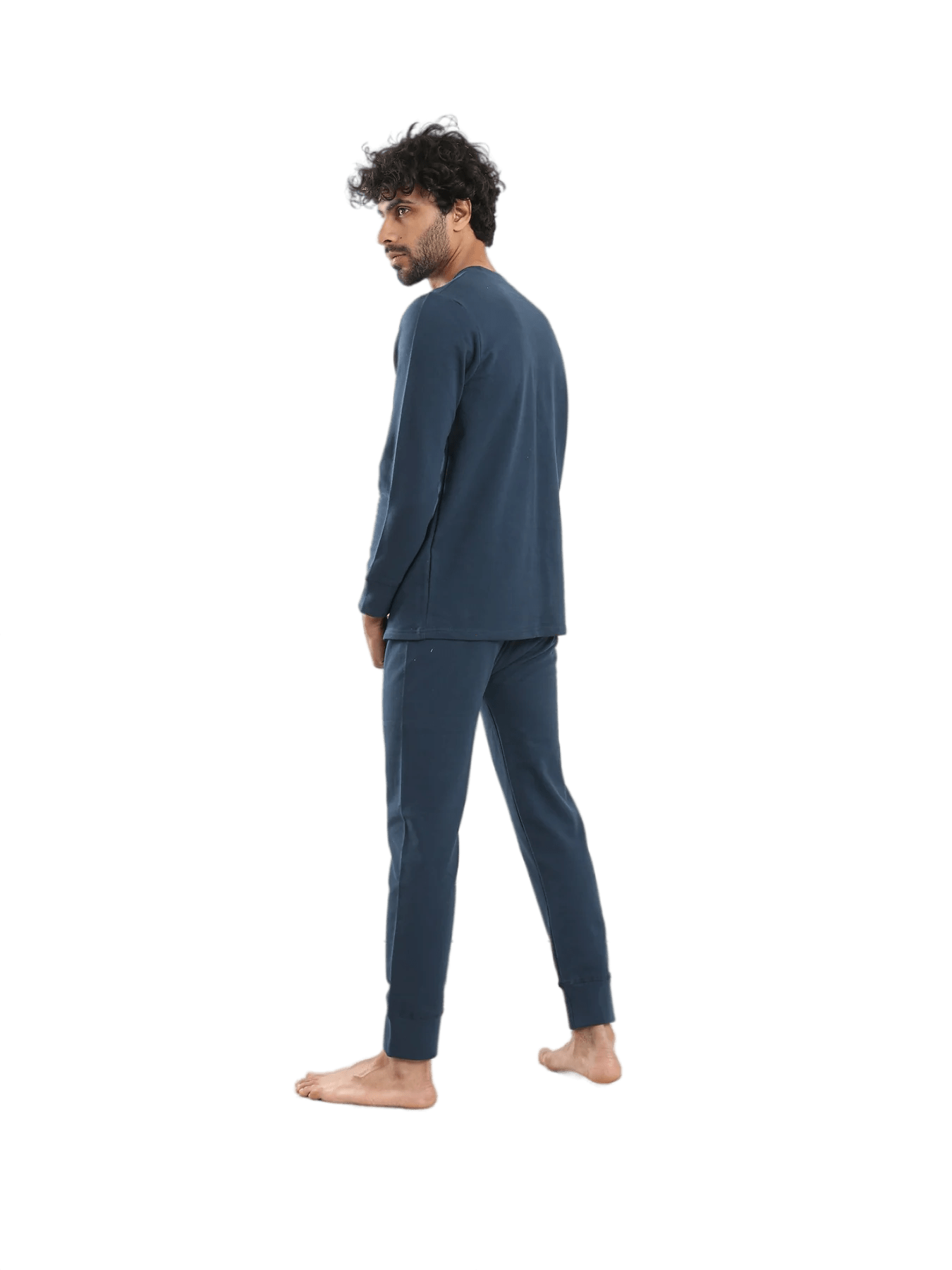 Cozy And Comfortable Thermal Set For Men Padded Inside - Navy Blue