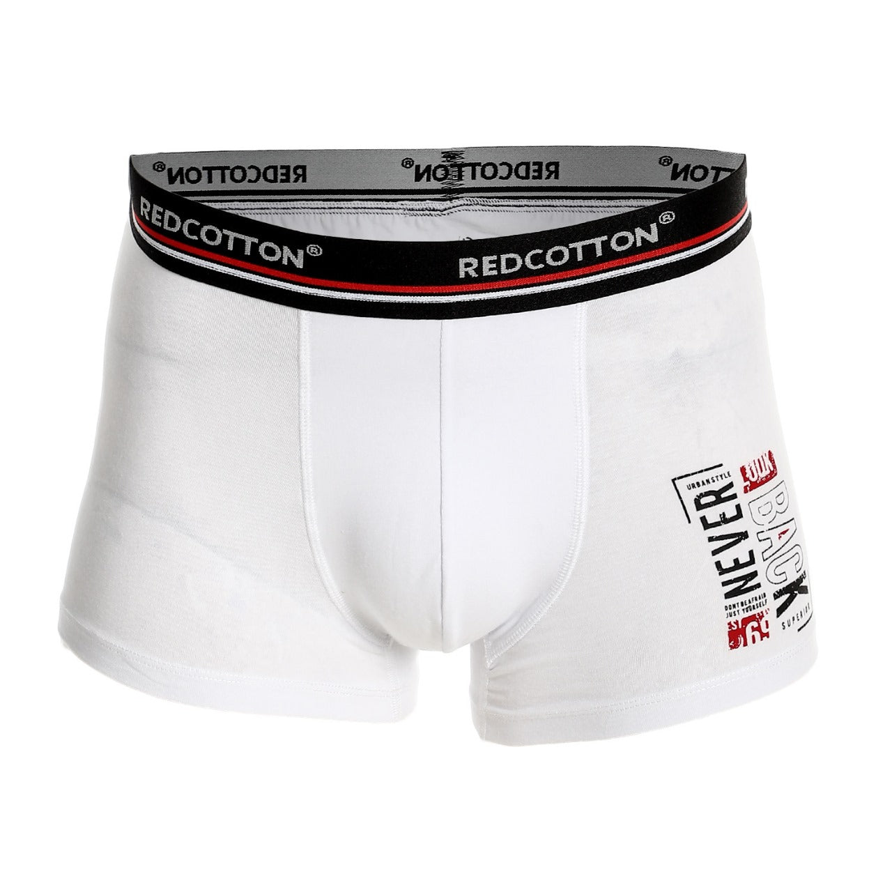 Men’s Cotton Boxer – White with Modern Print | RedCotton